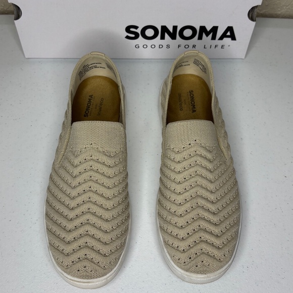 Sonoma Taupe Catahoula Comfort Knit Slip On Ortholite Sneaker Women's Size 7M - Picture 9 of 12